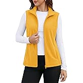 MAGCOMSEN Women's Fleece Vest Outerwear Sleeveless Lightweight Zip Jackets Warm Soft Vests with Zipper Pockets