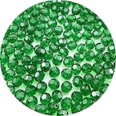 LIMAOLLY 800pcs 6mm Acrylic Round Faceted Beads Colorful Crystal Plastic Spacer Beads Loose Beads for DIY Craft Making Necklace Bracelet Earring Wind Chimes(Dark Green)