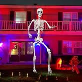 SHOCOSTO 7.9Ft Giant Skeleton Life Size Human Bones with Movable Joints for Halloween Decorations
