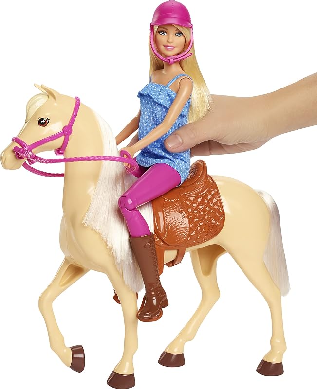 Boneca barbie com cavalo de brinquedo +3 anos (mattel fxh13)