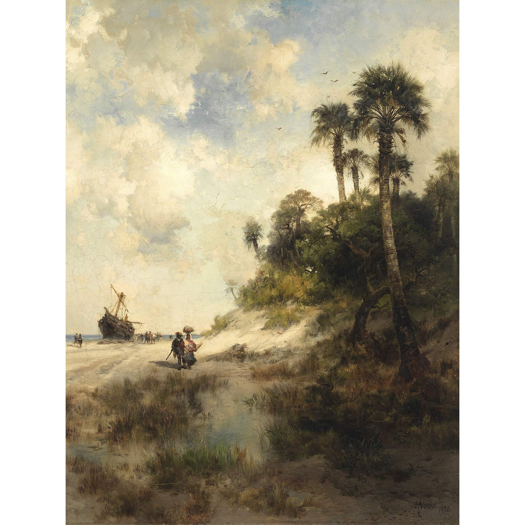 Artery8 Moran Fort George Island Florida Premium Wall Art Canvas Print 18X24 Inch