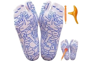 GENERIC Reflexology Socks With Acupressure and Massage Tools - Large Size - Relieve Fatigue, Promote Blood Circulation, and Relaxation