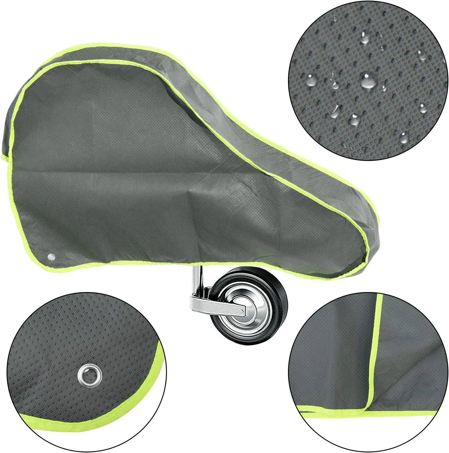 SurePromise Towing Hitch Cover Tiller Hood Waterproof Caravan Drawbar Trailer Protector (Dark Grey)