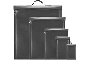 5 Pack Faraday Bags for Laptops & Tablets & Phones & Car Keys, Faraday Cage with Handle, Anti-Tracking Faraday Key Fob Protec
