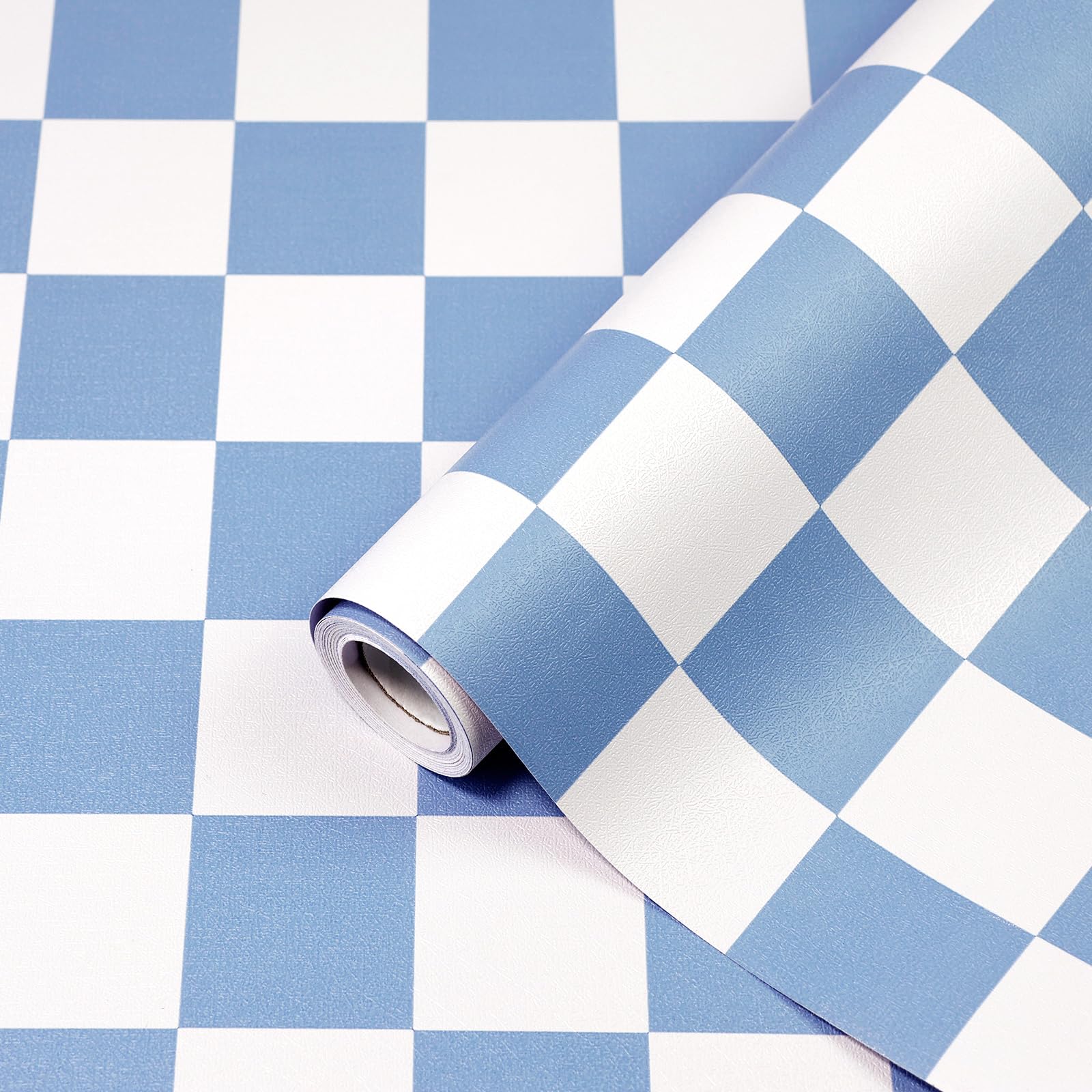 Photo 1 of Amiya Checkered Wallpaper Peel and Stick Blue Checkerboard Contact Paper Modern Self Adhesive Vinyl Removable Wall Paper Mosaic for Shelf Liner,Classroom,Cabinets,Living Room 17.3”X120”