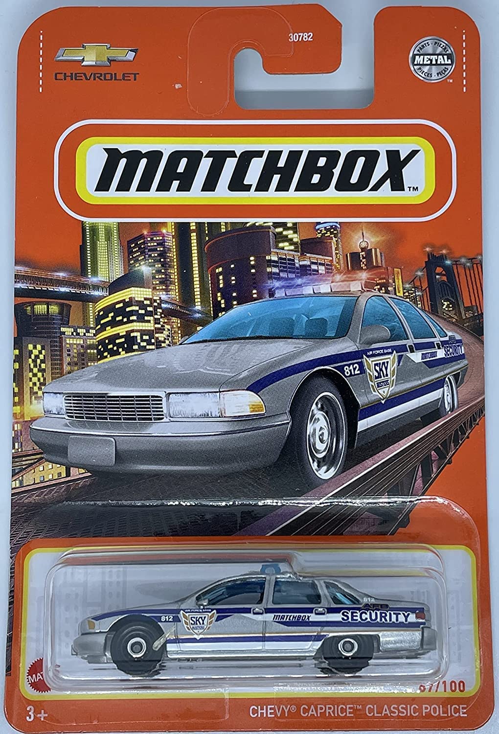 Matchbox 2022- Chevy Caprice Classic Police - Skybusters - 67/100 [Silver]