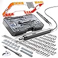 ANVANNA Electric Screwdriver, Precision Screwdriver Set, 120-in-1 Magnetic Bits, Magnetic Storage, 5 Torque Settings, Mini 3.7V Power Screwdriver Repair Tool Kit for PC RC Electronic - GREY