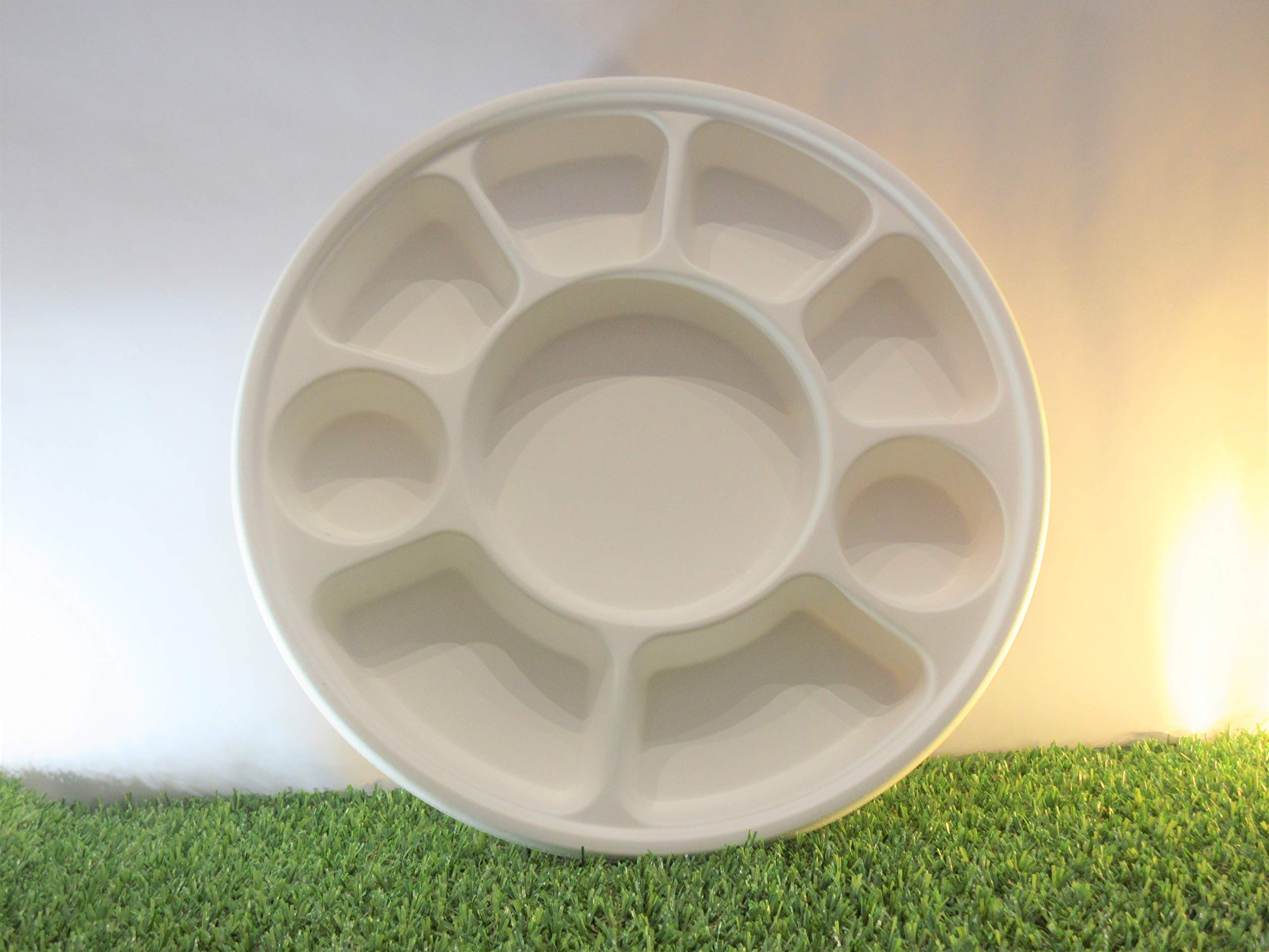 Ecojen 9 Compartment Biodegradable Thali/Plates 25 Pack