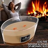DECO EXPRESS Double Wick Crackle Candle, 50H Burn Time, Cozy Home Decor view 3