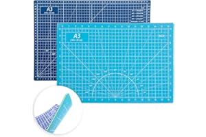 AIRGAME TCAIRG Self Healing Cutting Mat 18"x12" Non-Slip PVC Double Sided 5-Ply A3 Art Craft Rotating Mat,Sewing Crafts Hobby Fabric Precision Scrapbooking Project(Blue/Light blue)