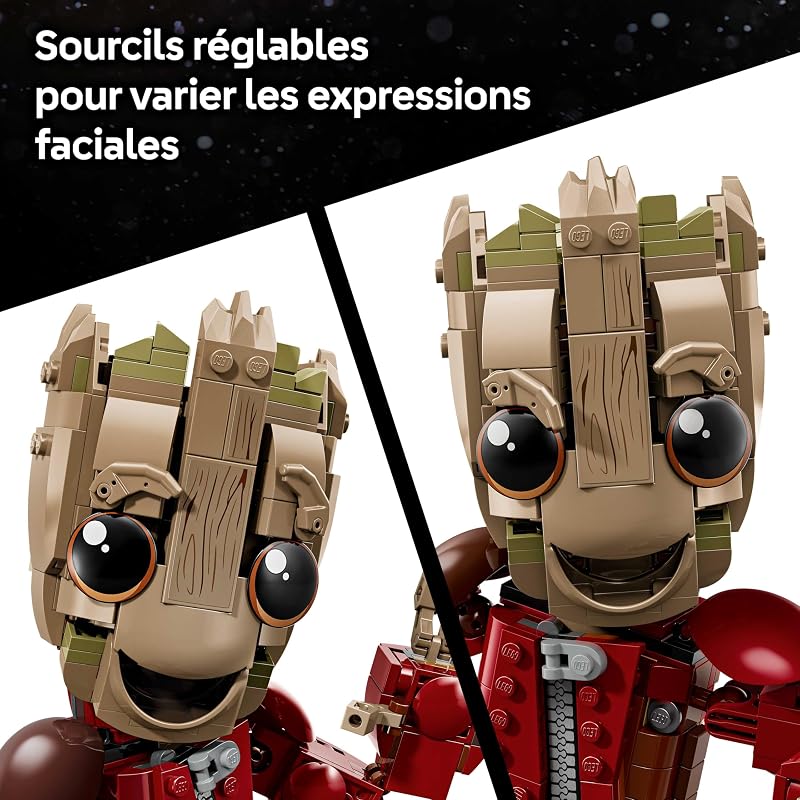 ǀ Marvel Groot en Tenue de Ravageur - Figurine - Jouet Collector de Super-Héros - Jolie Décoration pour Chambre ou Bureau - Cadeau d'anniversaire pour Garçon ou Fans dès 10 Ans 76341