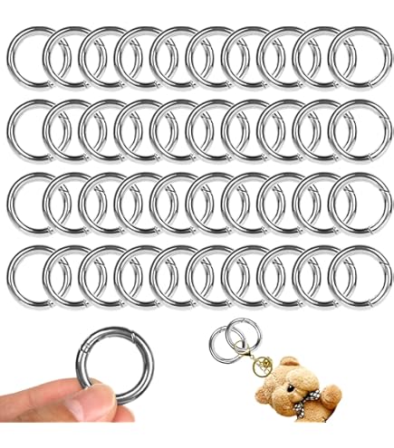 Amazon.com: 20 Pack Round Carabiner O-Rings - Silver O