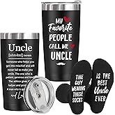 Uncle Gifts for Birthday Christmas Fathers Day,Best Uncle Ever Gifts form Niece Nephew,Great White Elephant Present Ideas for Men Him,Funny 20 OZ Stainless Steel Insulated Tumbler Coffee Cup Socks Set
