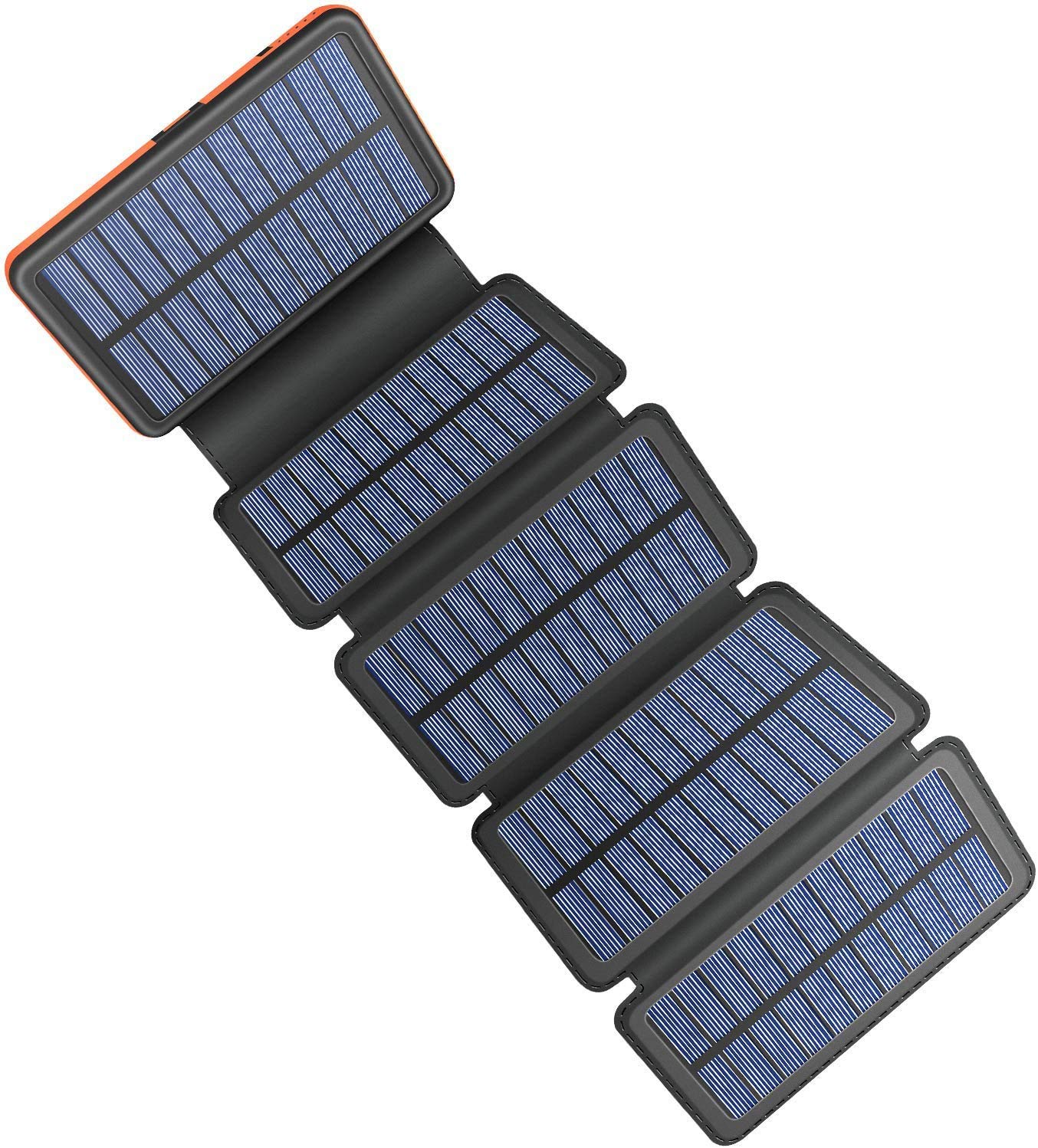 Solar Charger Power Bank, 30000mAh External Battery Packs 18W Fast Charge Type C LED Display 2 USB Outlet Qi Wireless Charger