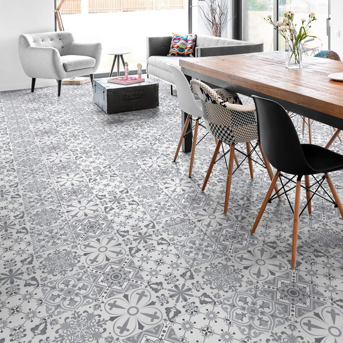 Ambiance-Live Floor Tile Stickers, Amos, 60 x 90 cm