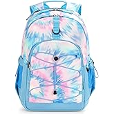 Choco Mocha Tie Dye Backpack for Teen Girls, Travel School Backpack for Girls Middle School Large Bookbag 18 Inch, Blue