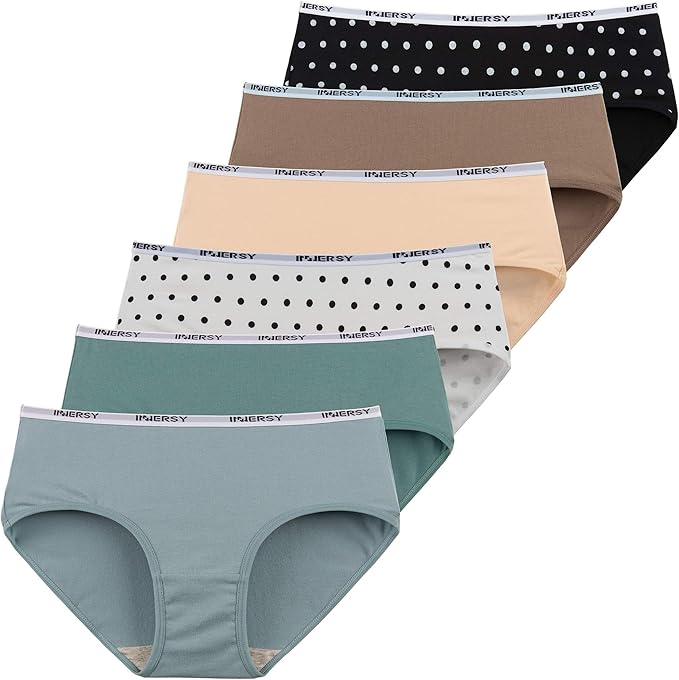 INNERSY Ladies Cotton Underwear Low Rise Full Briefs Comfy Sports