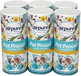 airpure Pet Proud Carpet Freshener Odour Eliminator Flowers White Pack 6