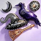 Wizard Hat Balloons Raven Witch Balloons Crow Witchy Birthady Decorations Magic Birthday Party Decorations Witch Birthday Party Evil Wizard Witch Themed Decor Forest Evil Crow Witchcore Halloween