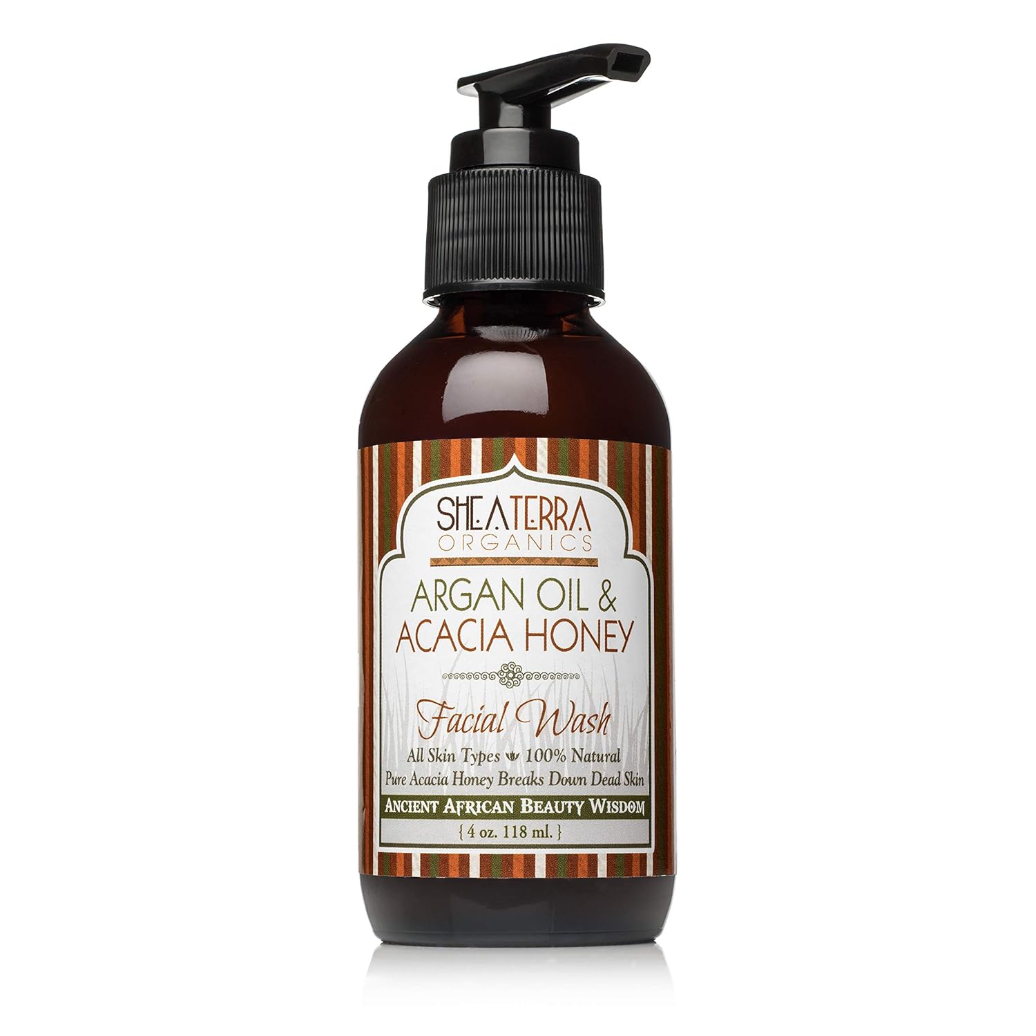 Shea Terra Organics Argan Oil & Acacia Honey Facial Wash Cleanser - Anti Aging, Breakout & Wrinkle Reducing Face Wash for Clear & Reduced Pores - With Organic & Natural Ingredients - 4 oz: Beauty