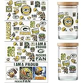 4 Sheet Cup Wraps American Football UV Dtf Cup Wraps for 16 Oz Glass Cups Tumblers, Waterproof Rub on Transfers Stickers for Wood Furniture Car DIY Crafts Decor Wrap Decals (15)