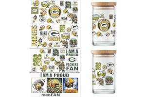 PUREGLOW CO 4 Sheet Cup Wraps American Football UV Dtf Cup Wraps for 16 Oz Glass Cups Tumblers, Waterproof Rub on Transfers Stickers for Wood Furniture Car DIY Crafts Decor Wrap Decals (15)