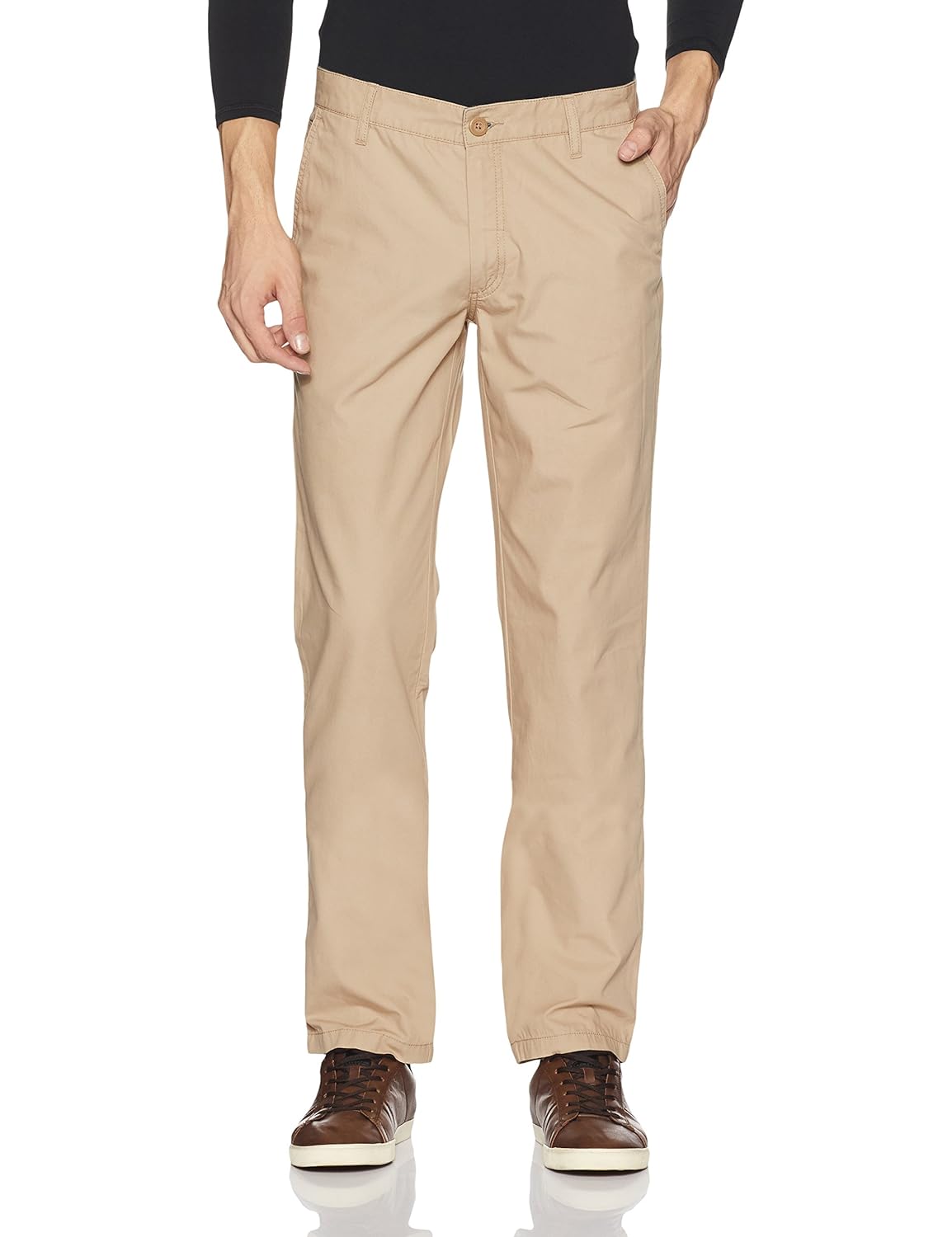 john players men's relaxed fit cotton casual trousers