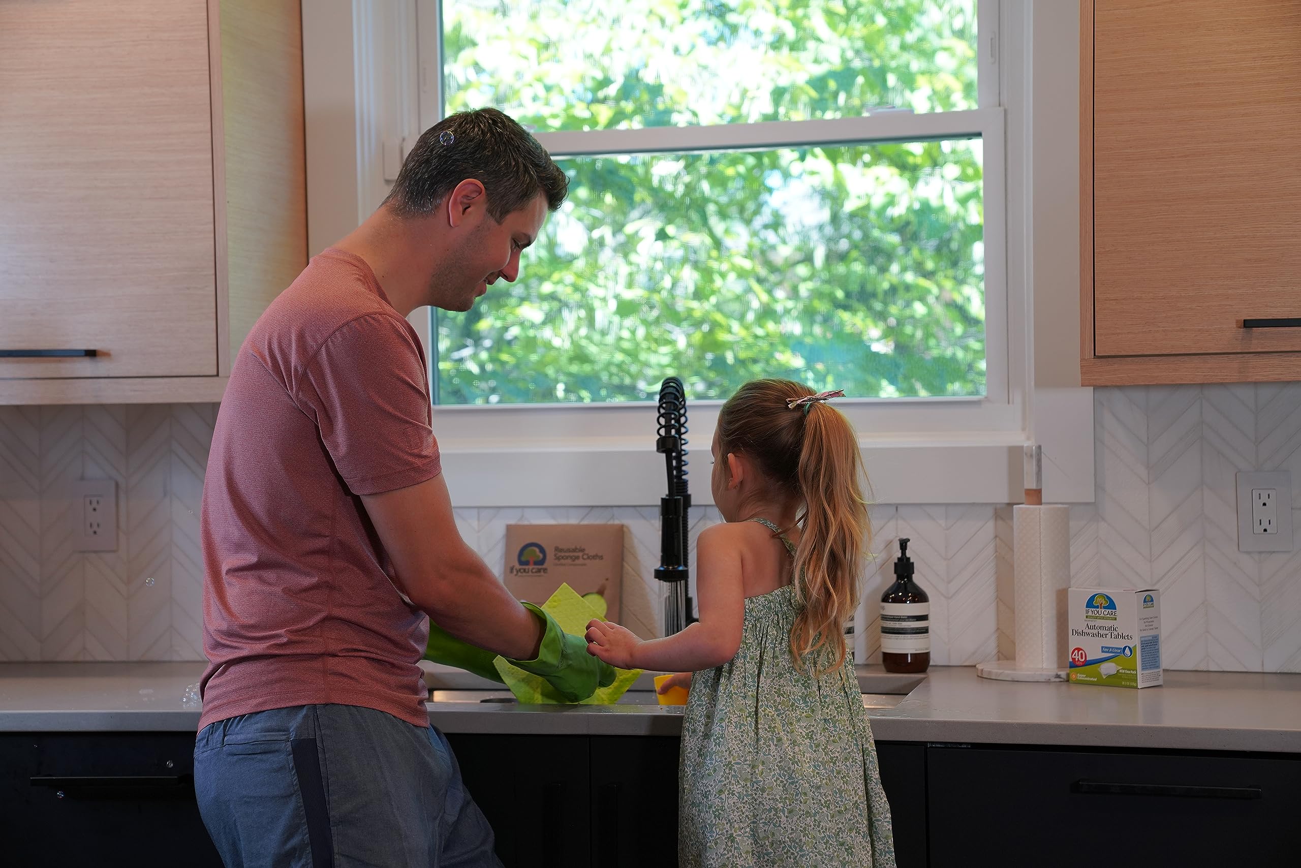 If You Care Sponge Cloths - 5 Count - 100% Natural Cleaning Rags for Kitchen, Bathroom, Home Countertop Surfaces - Absorbent, Reusable, Machine Washable, Compostable (Pack of 3)