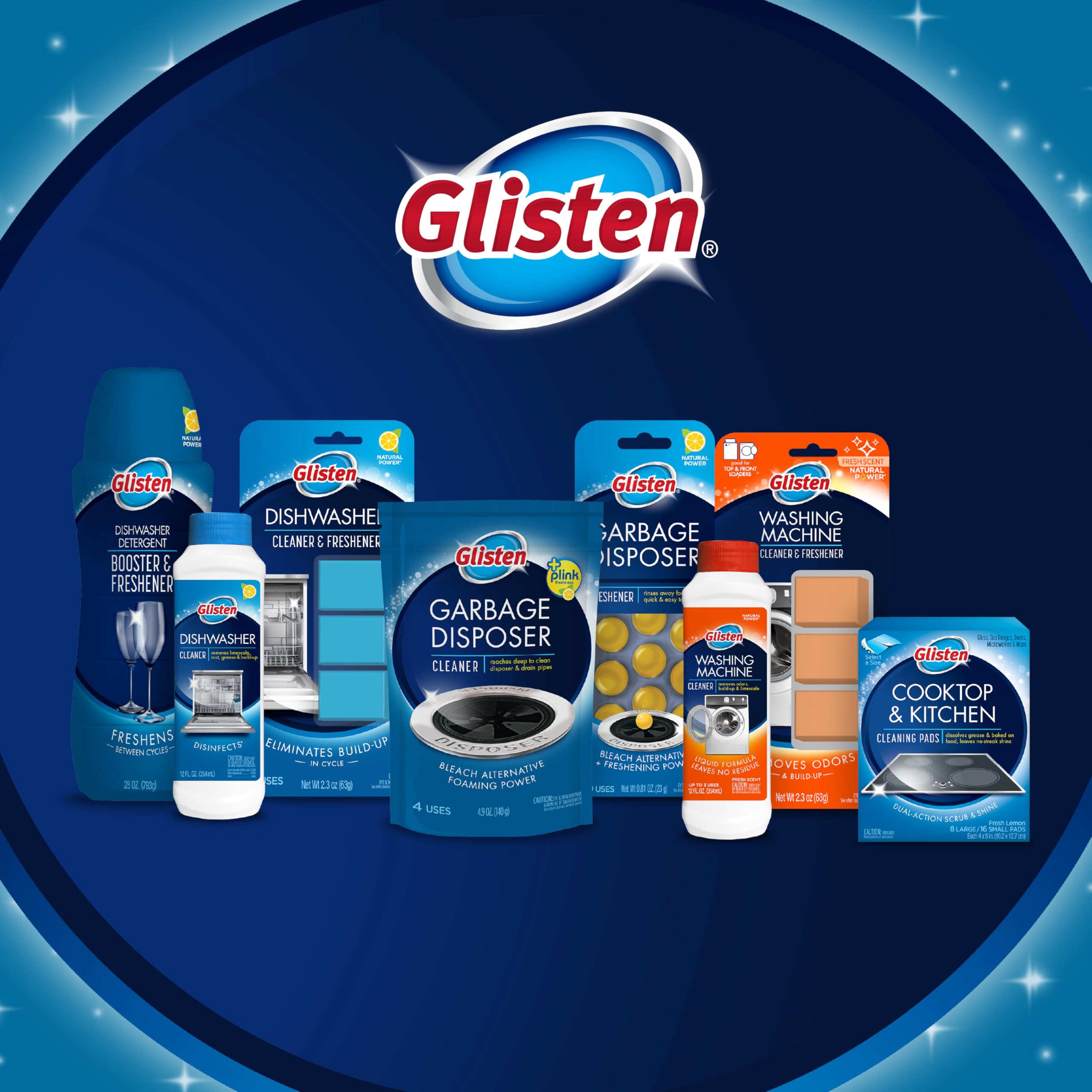 Glisten Dishwasher Detergent Booster and Freshener, Helps Eliminate Odors, Spots, and Stains, Lemon Scent, Made in the USA, 28 Ounce Bottle