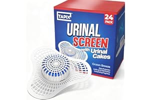 Urinal Screen Deodorizer (24 Pack) with Urinal Cakes Ocean Breeze Scent, Anti-Splash Urinal Deodorizer