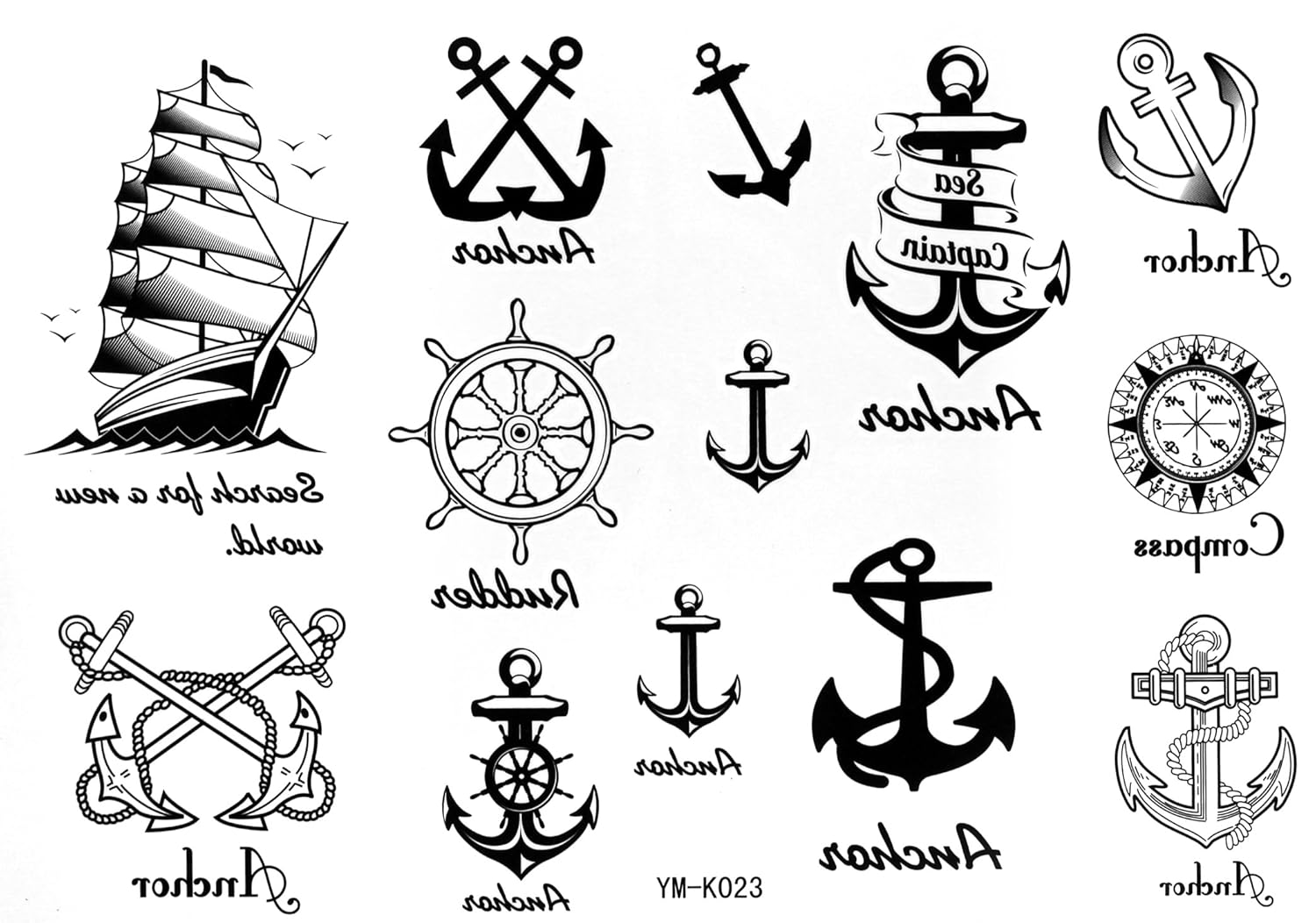 Amazon Com Sailor Temporary Tattoos Waterproof Tattoo Sticker Amazon Com Sailor Temporary Tattoos Waterproof Tattoo Sticker