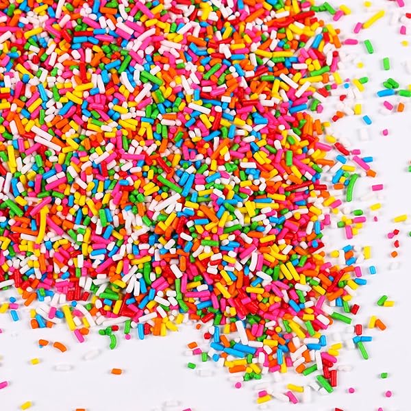 RAINBOW SPRINKLES FOR CAKE DECORATING, EDIBLE JIMMY BULK, SPRINKLES CANDY FOR CAKE, CUPCAKE, COOKIES, MACARON, AND ICE CREAM TOPPING(120G/4.23OZ)