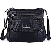 Angelkiss Small Womens Crossbody Bag Leather Shoulder Purse for Women Hobo Bag with Adjustable Shoulder Strap