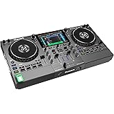 Numark Mixstream Pro Go Portable DJ Controller | Battery-Powered Standalone DJ Mixer with Stem Separation, Wi-Fi Streaming, Built-In Speakers, and 7" Touchscreen