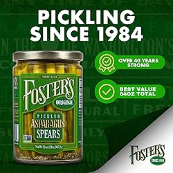 Foster's Pickled Asparagus Spears in a