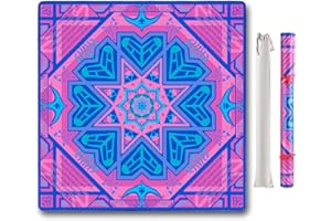 g00d4u Neoprene Mahjong Mat with Rules (33" x 33"), No Creases American Mahjong Mat, Anti-Slip & Noise Reduction Mahjong Learning Mat, Mahjong Mats Gifts (Pink and Blue)