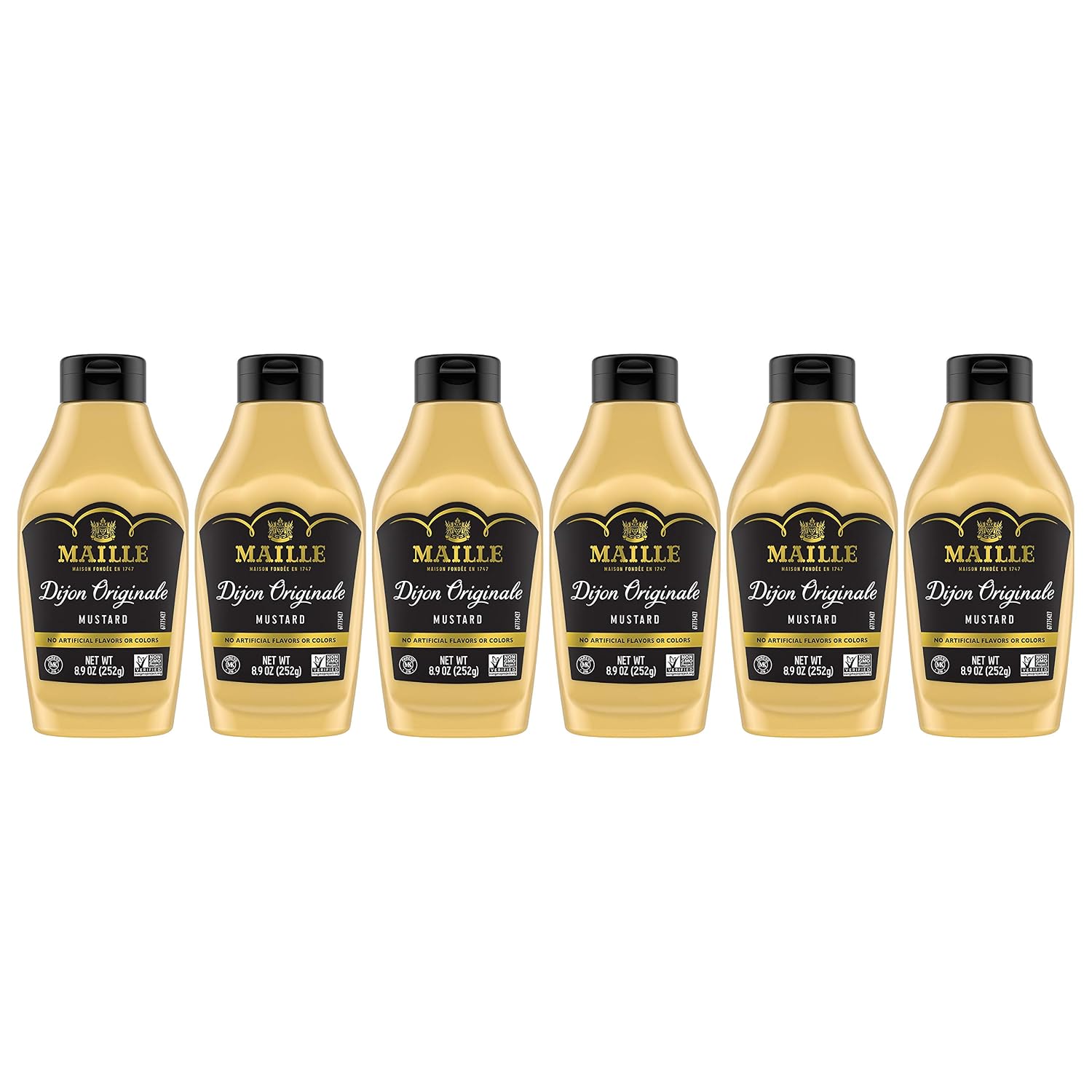 Amazon Com Maille Mustard For Marinades Mustard Sauce And Tasty Recipes Old Style Squeeze Gluten Free And Kosher Mustard 8 5 Oz Pack Of 6 Grocery Gourmet Food