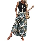 WIHOLL Summer Dresses for Women 2026 Maxi Dresses Long Flowy A Line Sleeveless Sundresses with Pockets