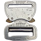 AUSTRIALPIN COBRA Pro Style Quick Release Belt Bag Luggage Backpack Adjustable Buckle (38mm (1.5"), Polished (Silver))