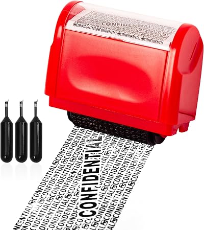 YAAVAAW Privacy ID Address Blocker Stamp Red 1.35in Roller