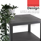 DIVCHI 2 Tier Side End Table Grey 38 x 45 cm Nightstand Coffee Sofa Table view 3