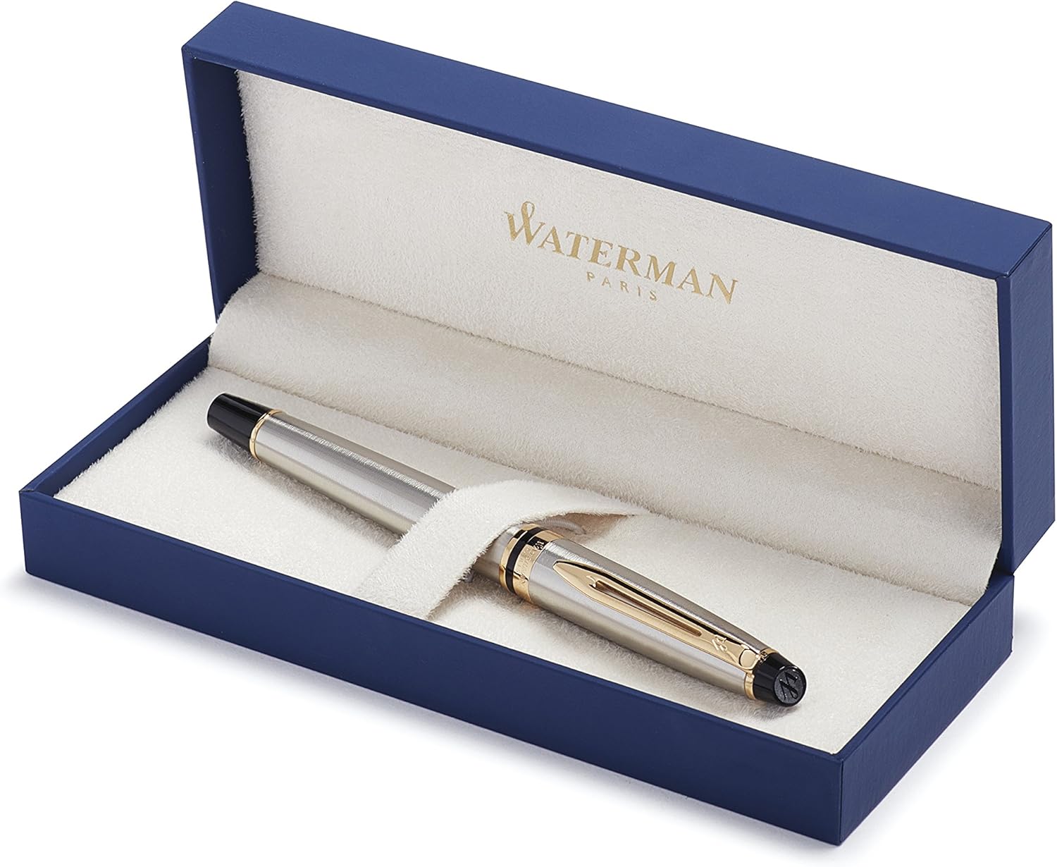 Waterman Expert Rollerball Pen Stainless Steel With 23k Gold Trim