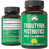 CoreBiome Tributyrin Postbiotic Supplement Clinically Tested for Gut Health. More Effective Than Sodium Butyrate Capsules. High Bioavailability Post Biotics for Digestive, Leaky Gut, Colon, Microbiome