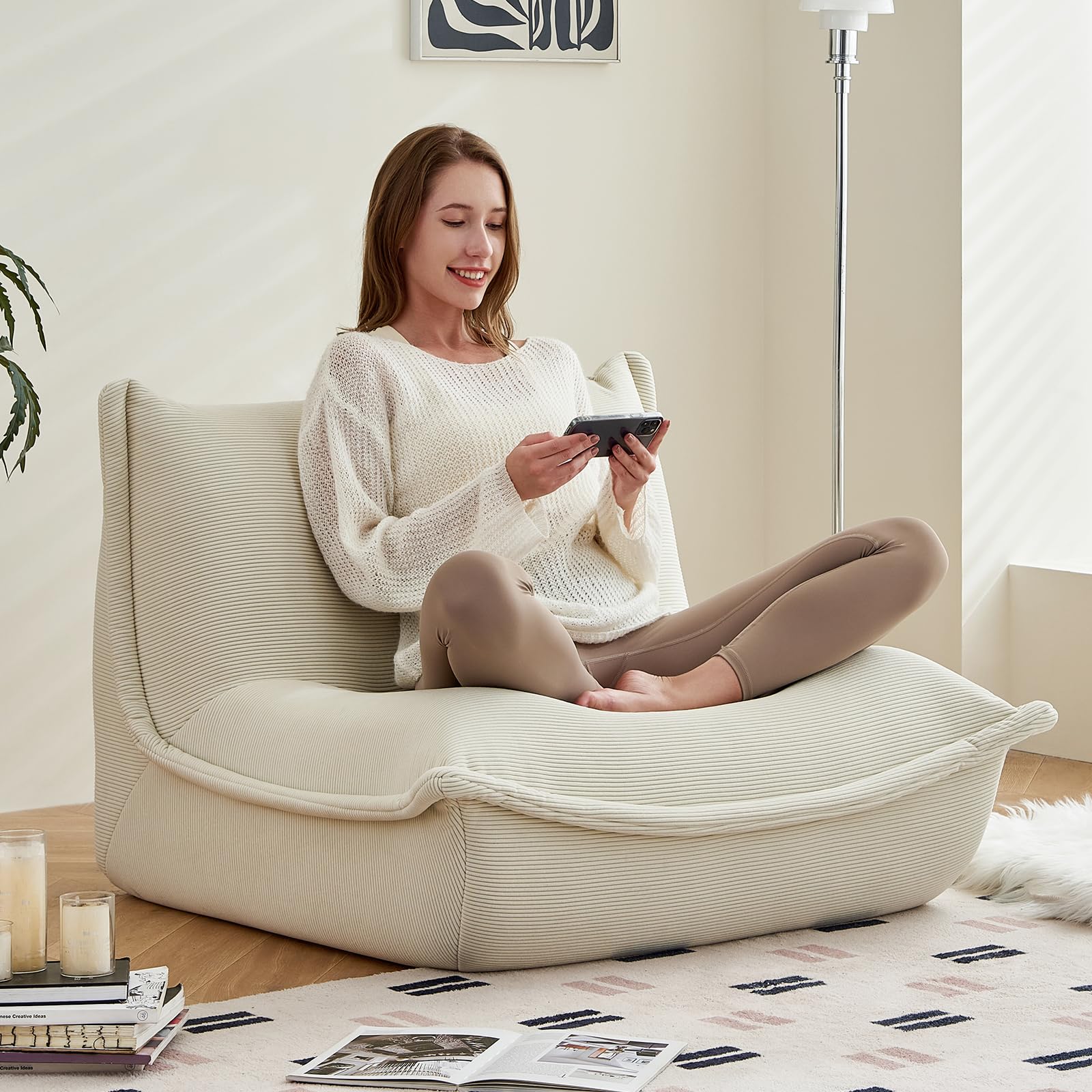 Photo 1 of ***************Very dirty and used *************
Bean Bag Chairs for Adults Giant BeanBag Chair Sofa Memory Foam Bean Bag Chair Couch with Ergonomic Design for Adults and Kids Home Living Room Bedroom Office Home Gaming Salon(Beige)