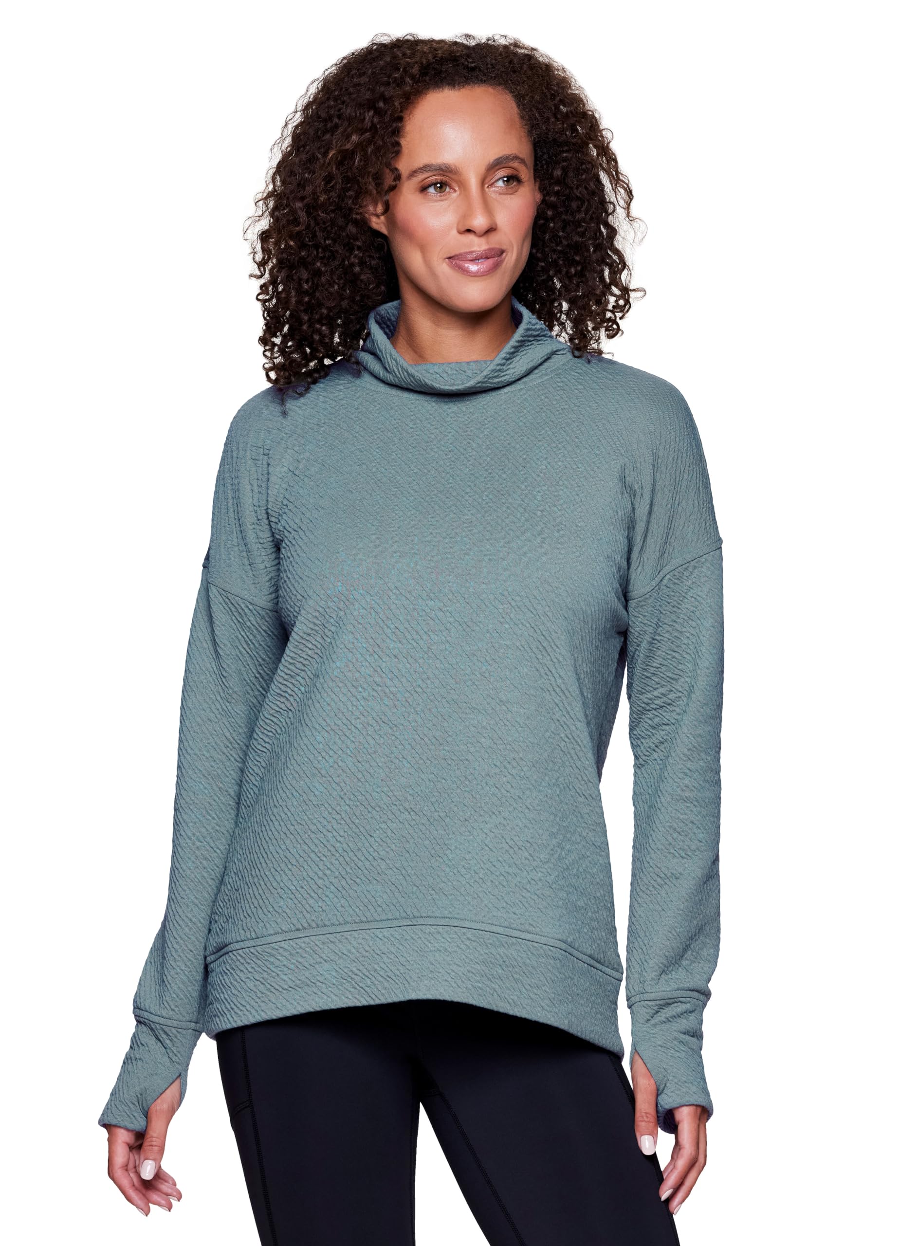 RBX Women's Lightweight Sweater Relaxed Mock Neck