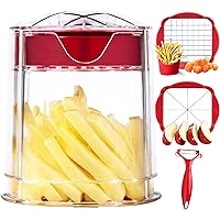 French Fry Cutter, Apple Cutter, Onion Chopper, Vegetable Slicer, Super Sharp Blades, Easy to Clean, Dishwasher Safe…