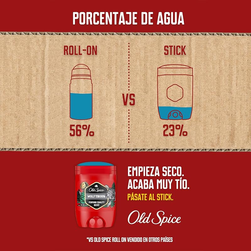 Desodorante em bastão old spice wolfthorn para homens, 50 ml, pacote com 4