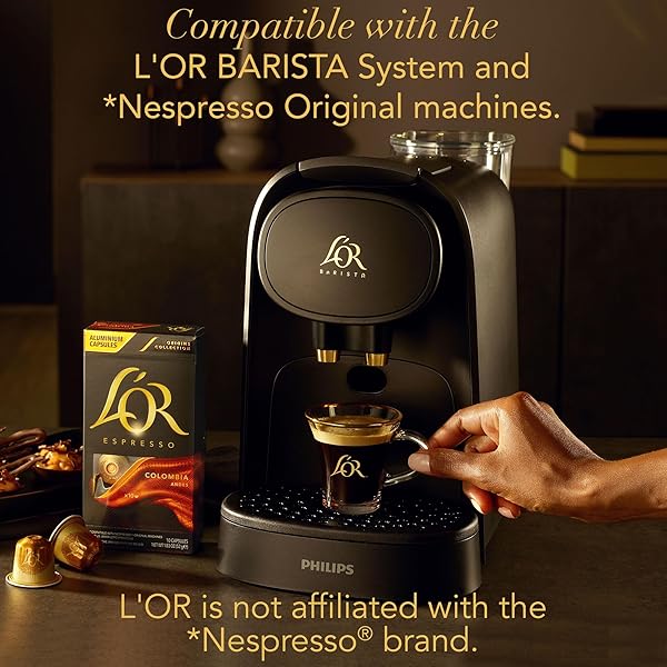 L’OR ESPRESSO CAPSULES, ESTREMO LUNGO, SINGLE-SERVE ALUMINUM COFFEE COMPATIBLE WITH THE L’OR BARISTA SYSTEM & NESPRESSO ORIGINAL MACHINES, 10 COUNT (PACK OF 1)