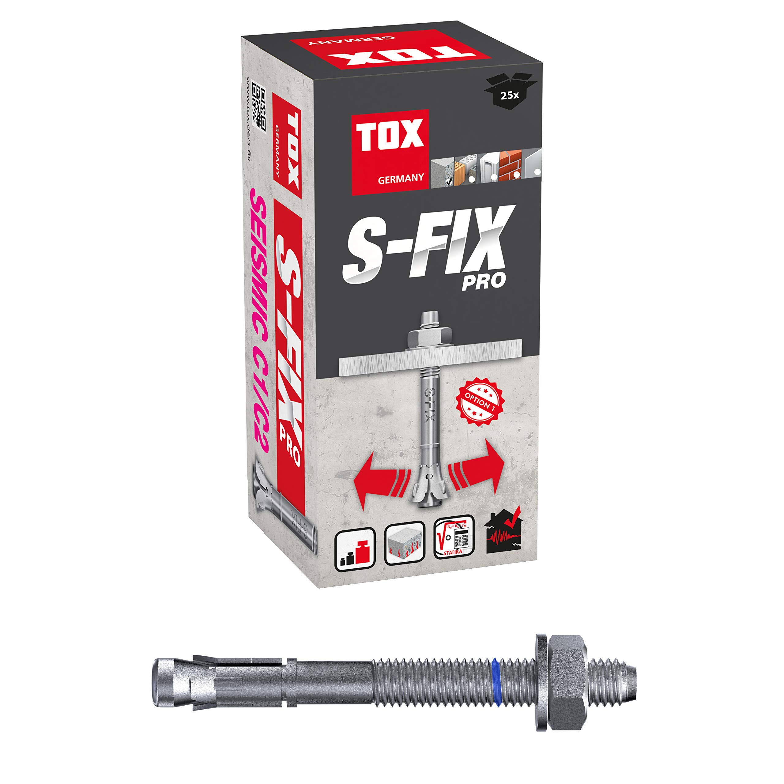 TOX bolt anchor S-Fix Pro M12 x 120 x 24 mm, 25 pieces, 04010224