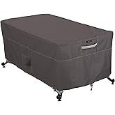 Classic Accessories Ravenna Water-Resistant 56 Inch Rectangular Fire Pit Table Cover, Outdoor Table Cover
